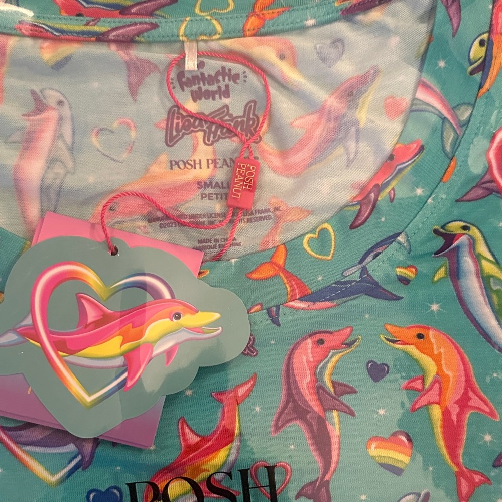 Posh Peanut women's limited edition Lisa Frank Dolphins long sleeve top - Picture 3 of 3